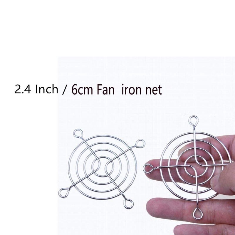 bnafes Fan Grill Metal Household Grill Protector Finger Guard for 60mm Case Fan 8pcs Silver Tone - Image 3